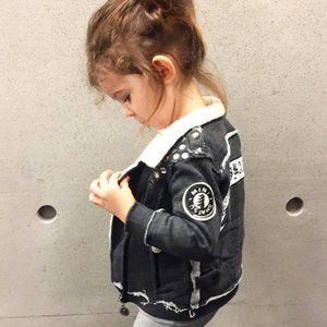 Mini Shatsu Girls Biker Jacket Grey